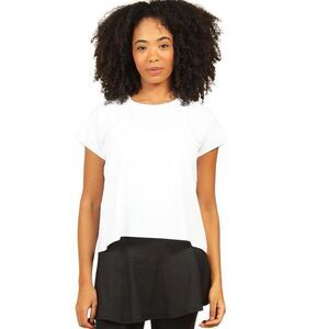 Dona Jo white short sleeve flow split back active top - S